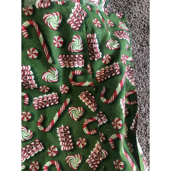 VINTAGE Handmade Christmas HOLIDAY TABLECLOTH. CANDY CANES 71”x55” Vibrant E4 - Picture 2 of 5